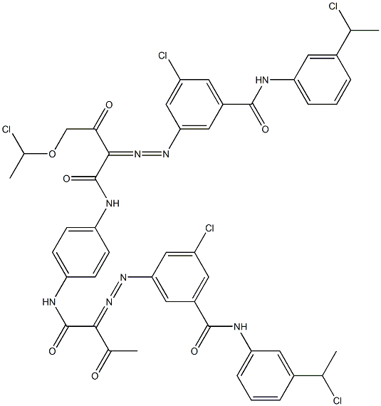 3,3'-[2-[(1-Chloroethyl)oxy]-1,4-phenylenebis[iminocarbonyl(acetylmethylene)azo]]bis[N-[3-(1-chloroethyl)phenyl]-5-chlorobenzamide] Struktur