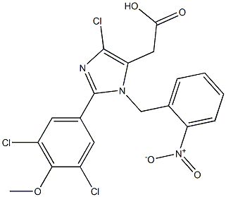 4-Chloro-1-(2-nitrobenzyl)-2-(3,5-dichloro-4-methoxyphenyl)-1H-imidazole-5-acetic acid Struktur