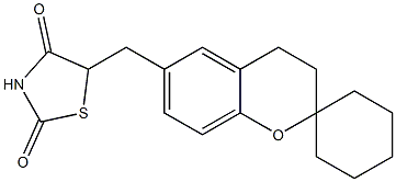 5-[(3,4-Dihydrospiro[2H-1-benzopyran-2,1'-cyclohexan])-6-ylmethyl]thiazolidine-2,4-dione Struktur