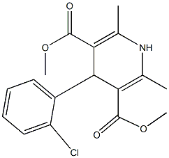 2,6-Dimethyl-4-(2-chlorophenyl)-1,4-dihydro-3,5-pyridinedicarboxylic acid dimethyl ester Struktur