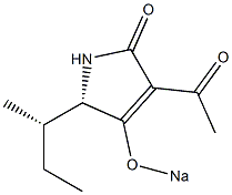 (S)-3-Acetyl-5-[(S)-sec-butyl]-1,5-dihydro-4-sodiooxy-2H-pyrrol-2-one Struktur