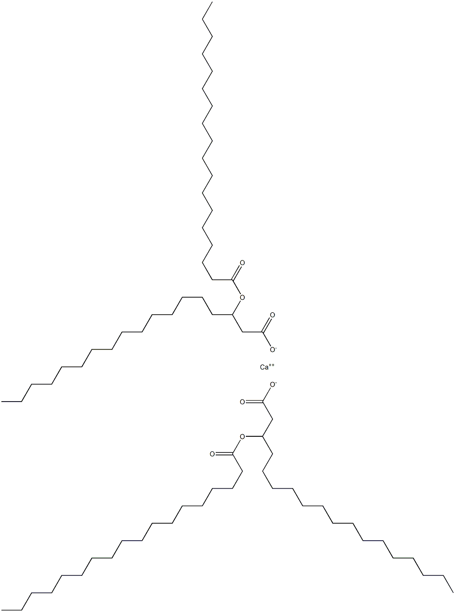 Bis(3-stearoyloxyoctadecanoic acid)calcium salt Struktur