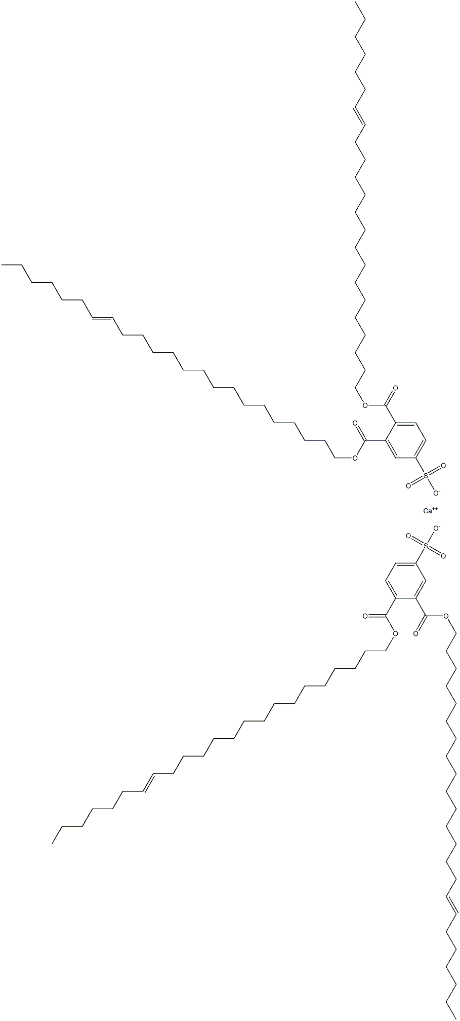 Bis[3,4-di(16-tricosenyloxycarbonyl)benzenesulfonic acid]calcium salt Struktur