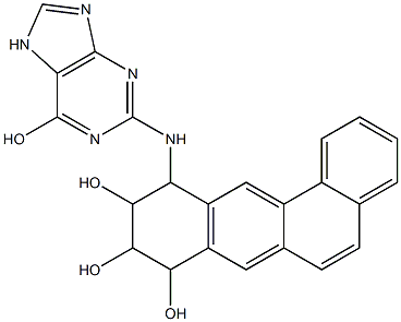 2-[[(8,9,10-Trihydroxy-8,9,10,11-tetrahydrobenz[a]anthracen)-11-yl]amino]hypoxanthine Struktur