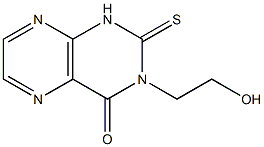 1,2-Dihydro-3-(2-hydroxyethyl)-2-thioxopteridin-4(3H)-one Struktur