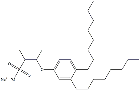 3-(3,4-Dioctylphenoxy)butane-2-sulfonic acid sodium salt Struktur