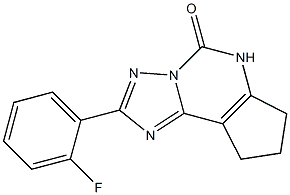 2-(2-Fluorophenyl)-5,6,7,8-tetrahydro-4H-1,3,3a,5-tetraaza-as-indacen-4-one Struktur