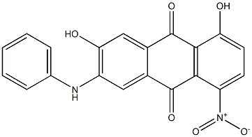 2-Anilino-3,5-dihydroxy-8-nitroanthraquinone Struktur