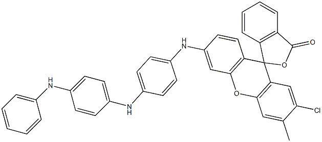 2-Chloro-3-methyl-6-[4-[4-(phenylamino)phenylamino]phenylamino]spiro[9H-xanthene-9,3'-phthalide] Struktur