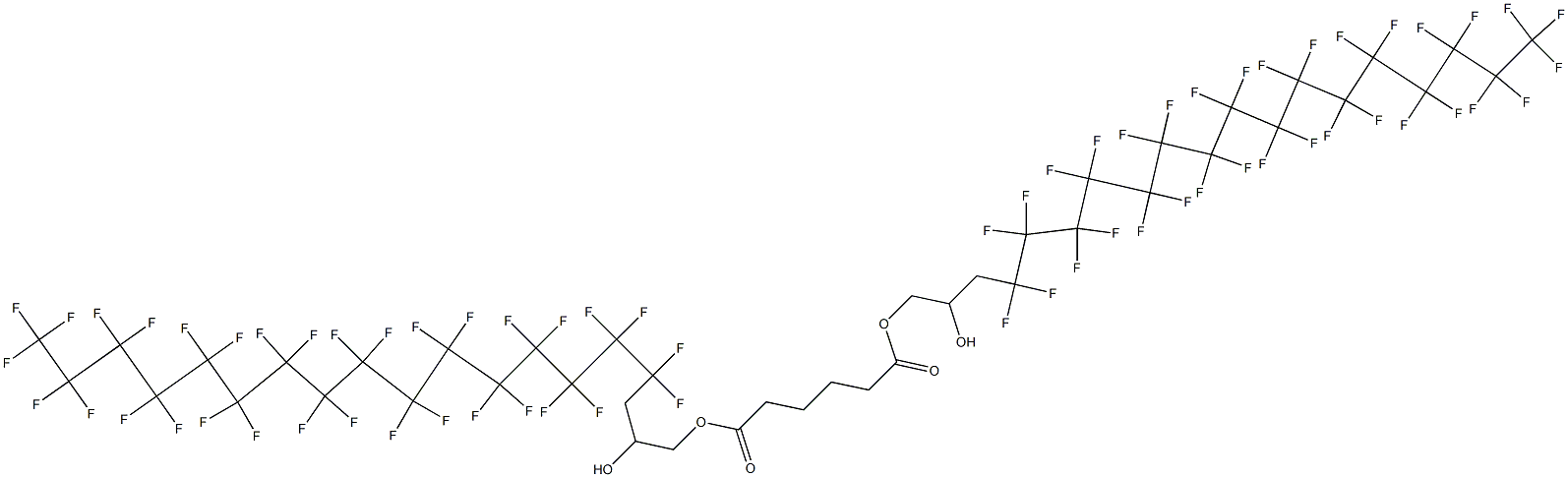 Adipic acid bis(4,4,5,5,6,6,7,7,8,8,9,9,10,10,11,11,12,12,13,13,14,14,15,15,16,16,17,17,18,18,19,19,19-tritriacontafluoro-2-hydroxynonadecyl) ester Struktur