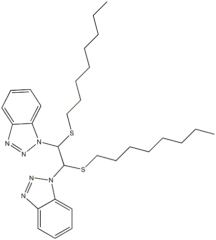 1,2-Bis(octylthio)-1,2-bis(1H-benzotriazol-1-yl)ethane Struktur