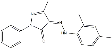 4-[2-(2,4-Dimethylphenyl)hydrazono]-3-methyl-1-phenyl-1H-pyrazole-5(4H)-one Struktur