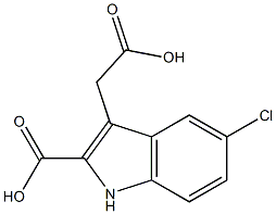 (5-Chloro-2-carboxy-1H-indol-3-yl)acetic acid Struktur