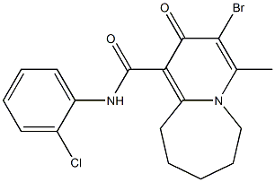 N-(2-Chlorophenyl)-3-bromo-4-methyl-2-oxo-2,6,7,8,9,10-hexahydropyrido[1,2-a]azepine-1-carboxamide Struktur