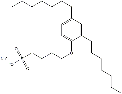 4-(2,4-Diheptylphenoxy)butane-1-sulfonic acid sodium salt Struktur