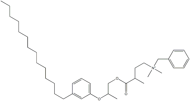 N,N-Dimethyl-N-benzyl-N-[3-[[2-(3-tetradecylphenyloxy)propyl]oxycarbonyl]butyl]aminium Struktur