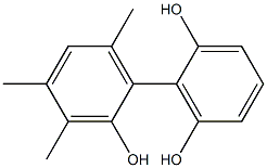 3',4',6'-Trimethyl-1,1'-biphenyl-2,2',6-triol Struktur