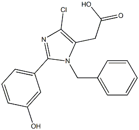 1-Benzyl-4-chloro-2-(3-hydroxyphenyl)-1H-imidazole-5-acetic acid Struktur