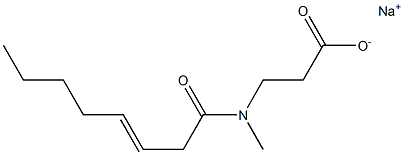 3-[N-Methyl-N-(3-octenoyl)amino]propionic acid sodium salt Struktur