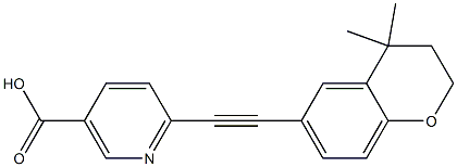 6-[[(3,4-Dihydro-4,4-dimethyl-2H-1-benzopyran)-6-yl]ethynyl]nicotinic acid Struktur