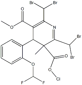 3-Chloro-4-(2-difluoromethoxyphenyl)-2,6-bis(dibromomethyl)-3,4-dihydropyridine-3,5-dicarboxylic acid dimethyl ester Struktur