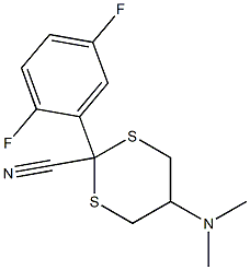 5-(Dimethylamino)-2-[2,5-difluorophenyl]-1,3-dithiane-2-carbonitrile Struktur