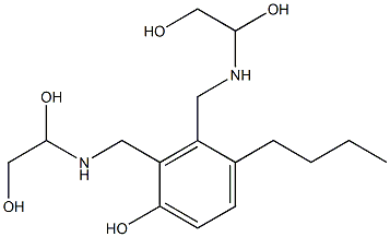 2,3-Bis[[(1,2-dihydroxyethyl)amino]methyl]-4-butylphenol Struktur