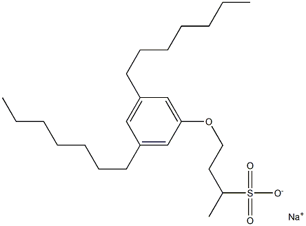 4-(3,5-Diheptylphenoxy)butane-2-sulfonic acid sodium salt Struktur