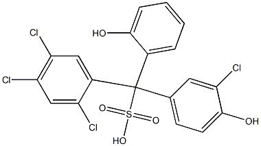 (3-Chloro-4-hydroxyphenyl)(2,4,5-trichlorophenyl)(2-hydroxyphenyl)methanesulfonic acid Struktur