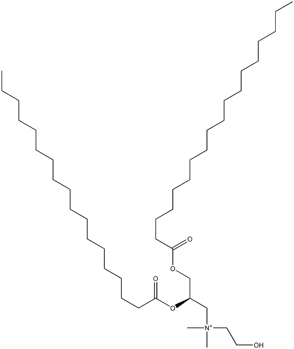 (R)-N-(2-Hydroxyethyl)-N,N-dimethyl-2,3-bis[(1-oxooctadecyl)oxy]-1-propanaminium Struktur