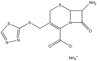 7-Amino-8-oxo-3-(1,3,4-thiadiazol-2-ylthiomethyl)-5-thia-1-azabicyclo[4.2.0]oct-2-ene-2-carboxylic acid ammonium salt Struktur