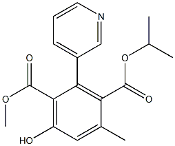 2-(3-Pyridinyl)-4-methyl-6-hydroxybenzene-1,3-dicarboxylic acid 1-methyl 3-isopropyl ester Struktur