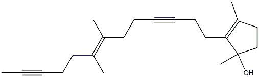 1,3-Dimethyl-2-[(E)-7,8-dimethyl-7-tridecene-3,11-diynyl]-2-cyclopenten-1-ol Struktur