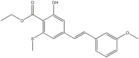 4-[(E)-2-(3-Methoxyphenyl)ethenyl]-2-hydroxy-6-(methylthio)benzoic acid ethyl ester Struktur