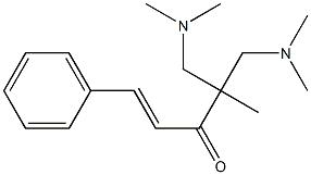 5-(Dimethylamino)-4-[(dimethylamino)methyl]-4-methyl-1-(phenyl)-1-penten-3-one Struktur