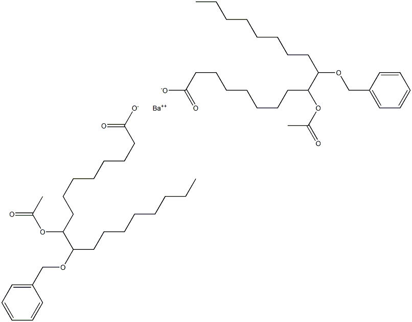 Bis(10-benzyloxy-9-acetyloxystearic acid)barium salt Struktur