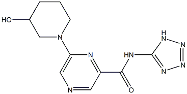 N-(1H-Tetrazol-5-yl)-6-(3-hydroxy-1-piperidinyl)pyrazine-2-carboxamide Struktur