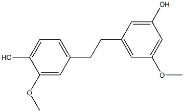 1-(3-Hydroxy-5-methoxyphenyl)-2-(4-hydroxy-3-methoxyphenyl)ethane Struktur