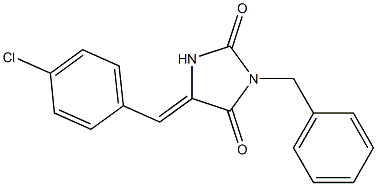 3-Benzyl-5-(4-chlorobenzylidene)imidazolidine-2,4-dione Struktur