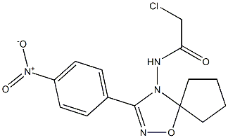 2-Chloro-N-[3-(4-nitrophenyl)-5,5-tetramethylene-1,2,4-oxadiazol-4(5H)-yl]acetamide Struktur