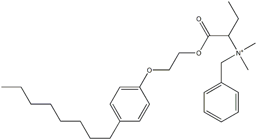 N,N-Dimethyl-N-benzyl-N-[1-[[2-(4-octylphenyloxy)ethyl]oxycarbonyl]propyl]aminium Struktur