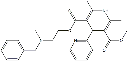 4-(Pyridin-2-yl)-1,4-dihydro-2,6-dimethylpyridine-3,5-dicarboxylic acid 3-methyl 5-[2-(N-methyl-N-benzylamino)ethyl] ester Struktur