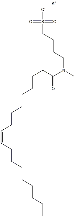 4-[N-[(Z)-9-Octadecenoyl]-N-methylamino]-1-butanesulfonic acid potassium salt Struktur