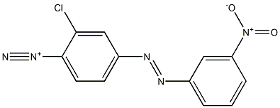 2-Chloro-4-[(3-nitrophenyl)azo]benzenediazonium Struktur