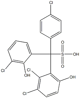 (4-Chlorophenyl)(3-chloro-2-hydroxyphenyl)(2,3-dichloro-6-hydroxyphenyl)methanesulfonic acid Struktur