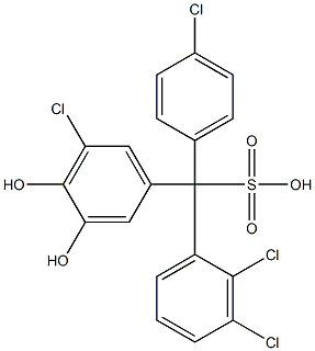 (4-Chlorophenyl)(2,3-dichlorophenyl)(5-chloro-3,4-dihydroxyphenyl)methanesulfonic acid Struktur