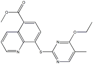 8-[(4-Ethoxy-5-methylpyrimidin-2-yl)thio]quinoline-5-carboxylic acid methyl ester Struktur