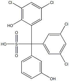 (3,5-Dichlorophenyl)(3,5-dichloro-2-hydroxyphenyl)(3-hydroxyphenyl)methanesulfonic acid Struktur