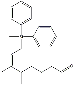 (6Z)-5,6-Dimethyl-8-(methyldiphenylsilyl)-6-octen-1-al Struktur