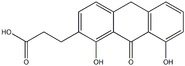 1,8-Dihydroxy-9,10-dihydro-9-oxoanthracene-2-propanoic acid Struktur